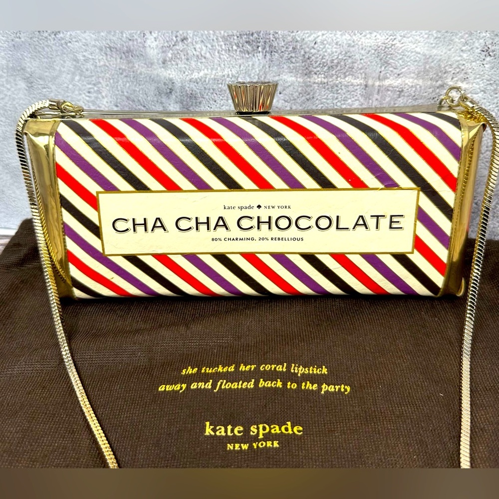 Kate Spade Cha Cha Chocolate Clutch handbag Bag Purse NWOT CANDY BAR w/dust bag​